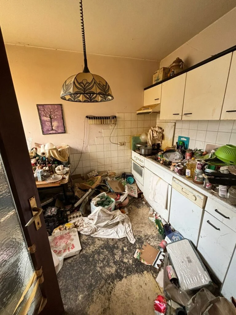 Vorher-Bild eines Raums vor der Aufräumhilfe.